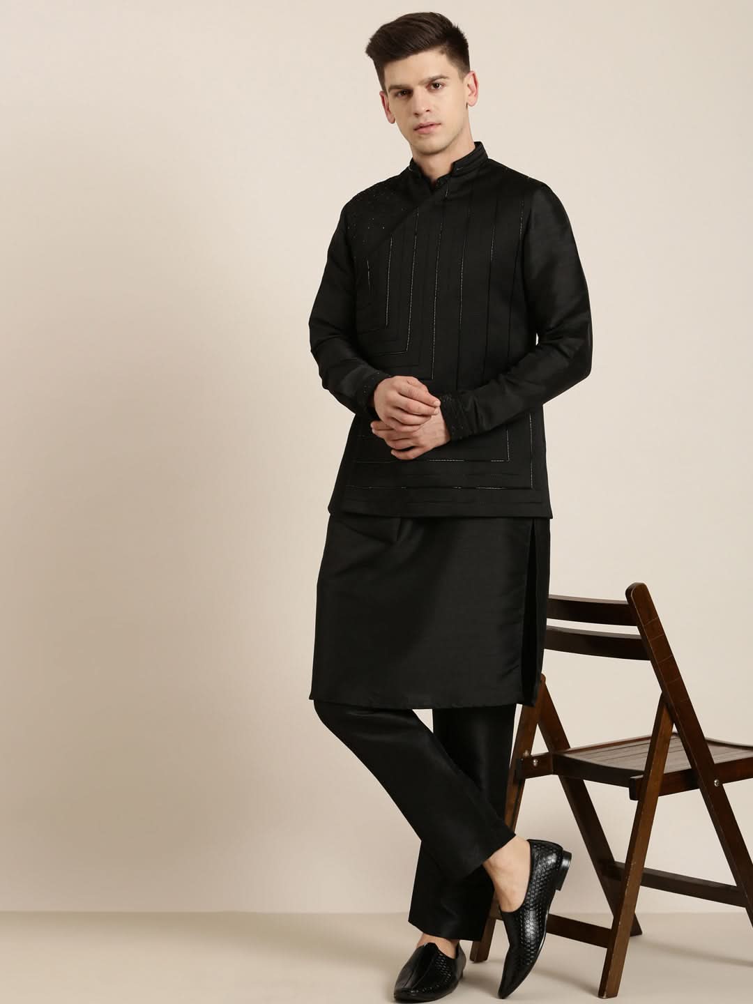 Black Angrakha Jacket