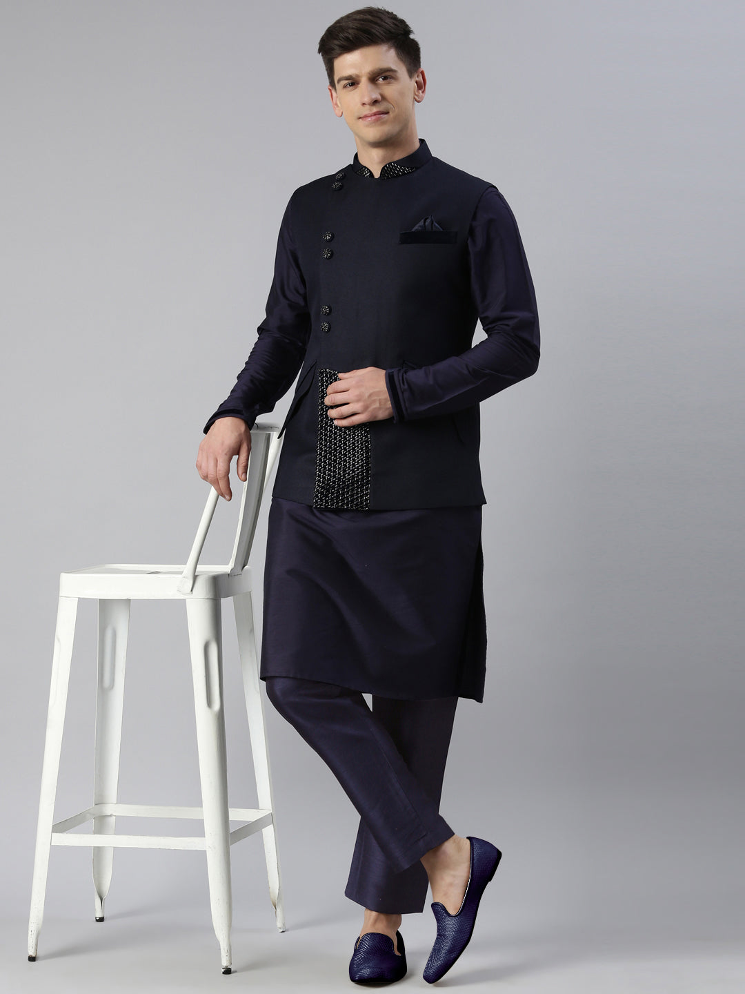 Midnight Blue Overlap Jacket