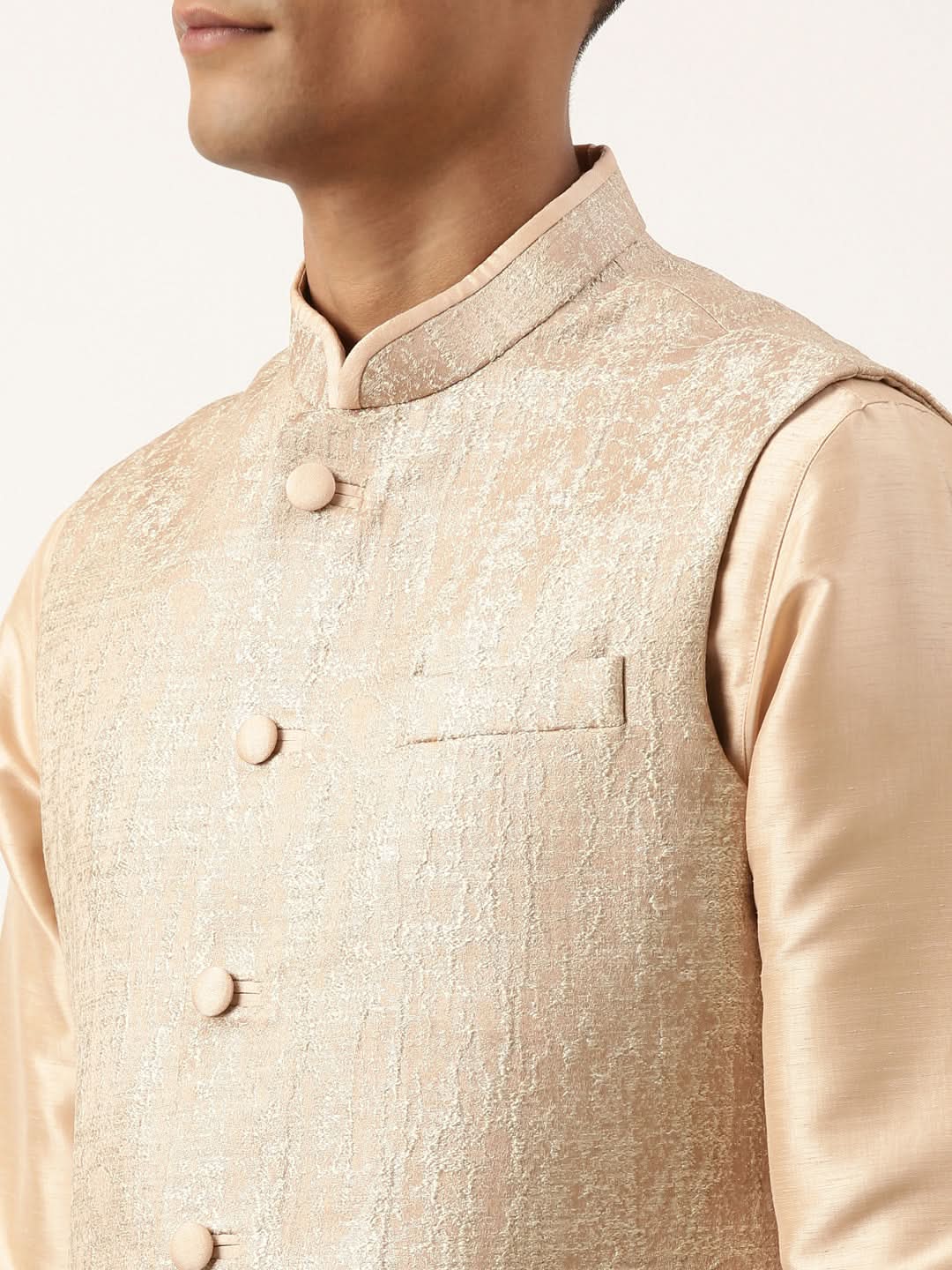 Peach Jacquard Jacket