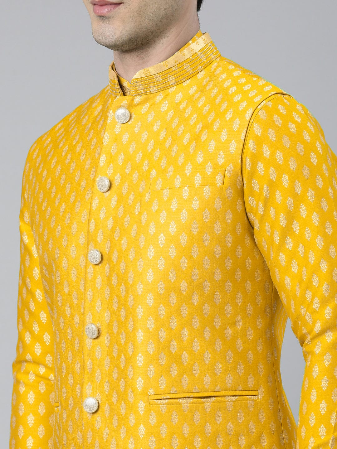 Yellow Banarasi Jacquard Jacket