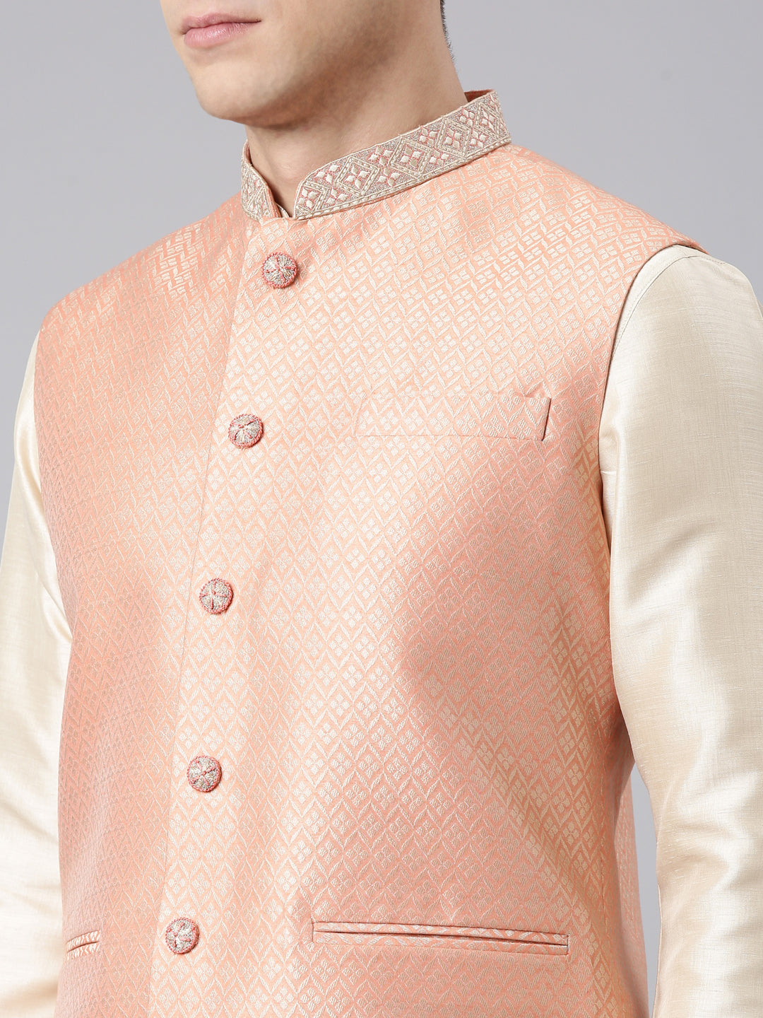 Orange Jacquard Jacket