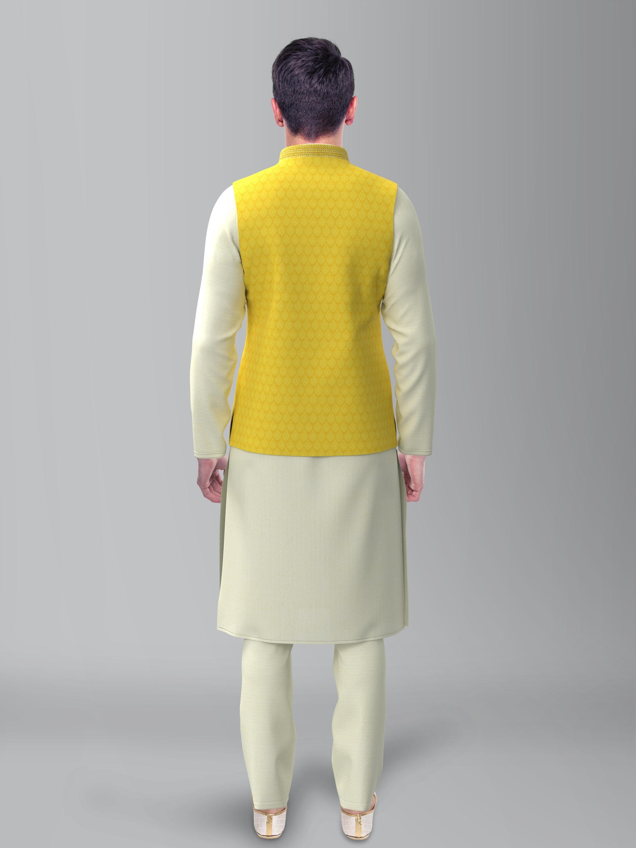 Yellow Jacquard Jacket