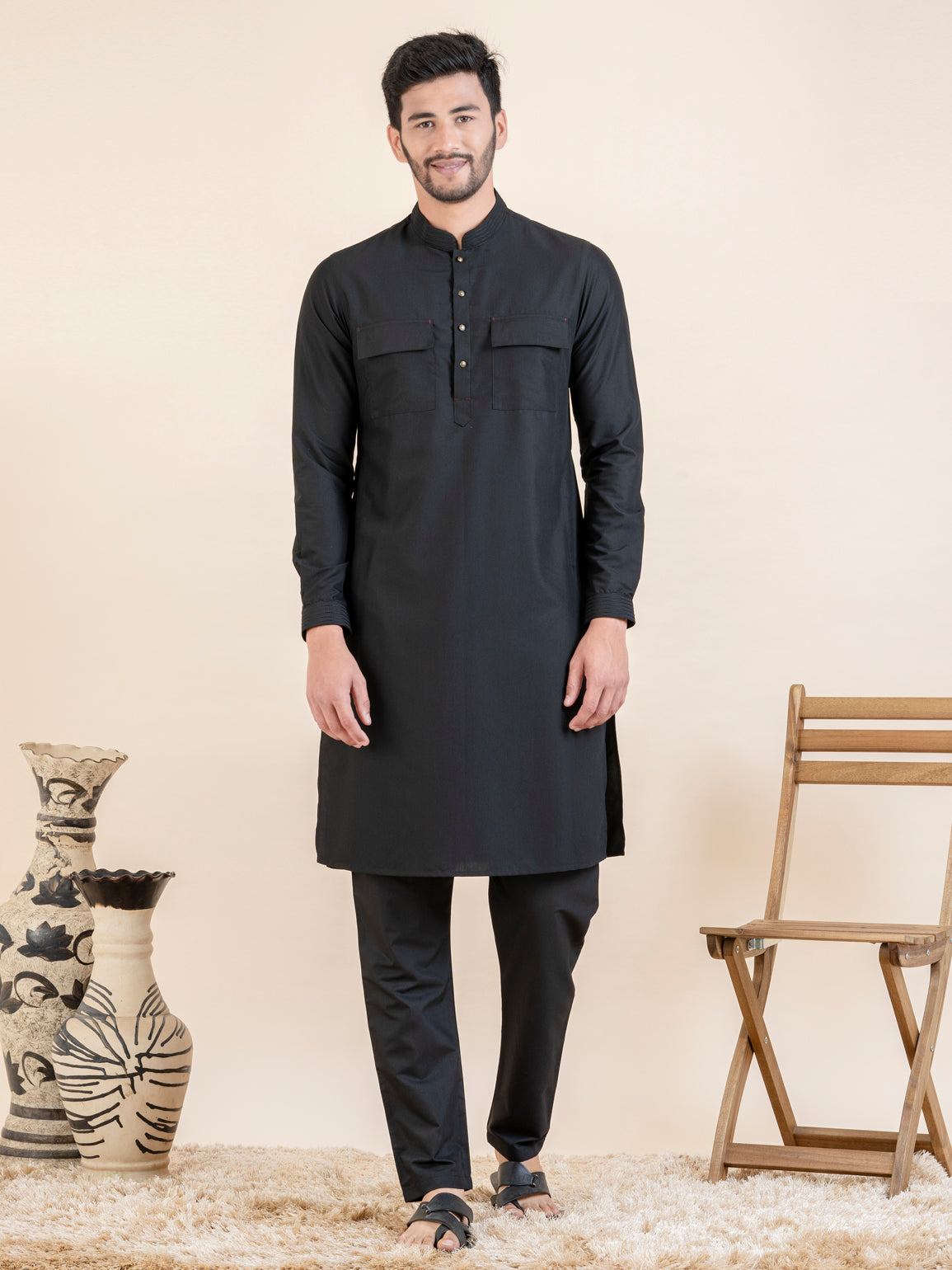 Buy New Designer Handmade Black Kurta Payjama With Nehru Jacket for Men for  Wedding Party Reception and Events Online in India - Etsy