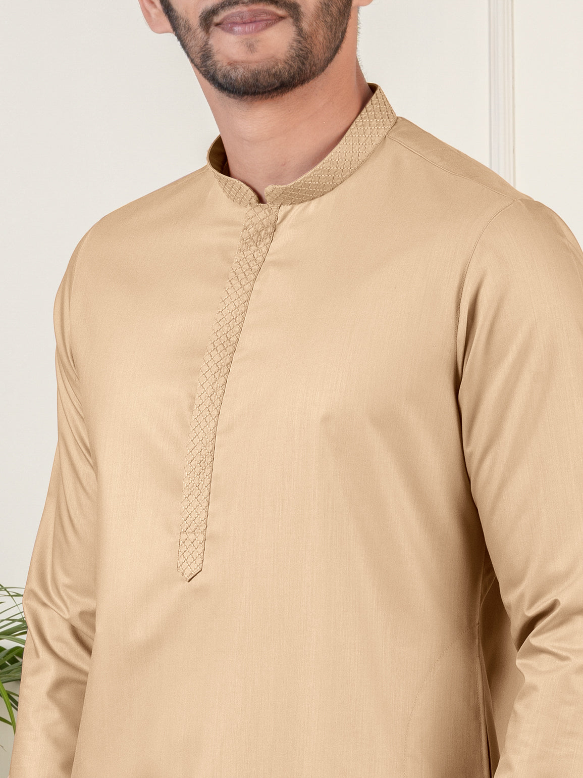 Beige fine Cotton Kurta Set