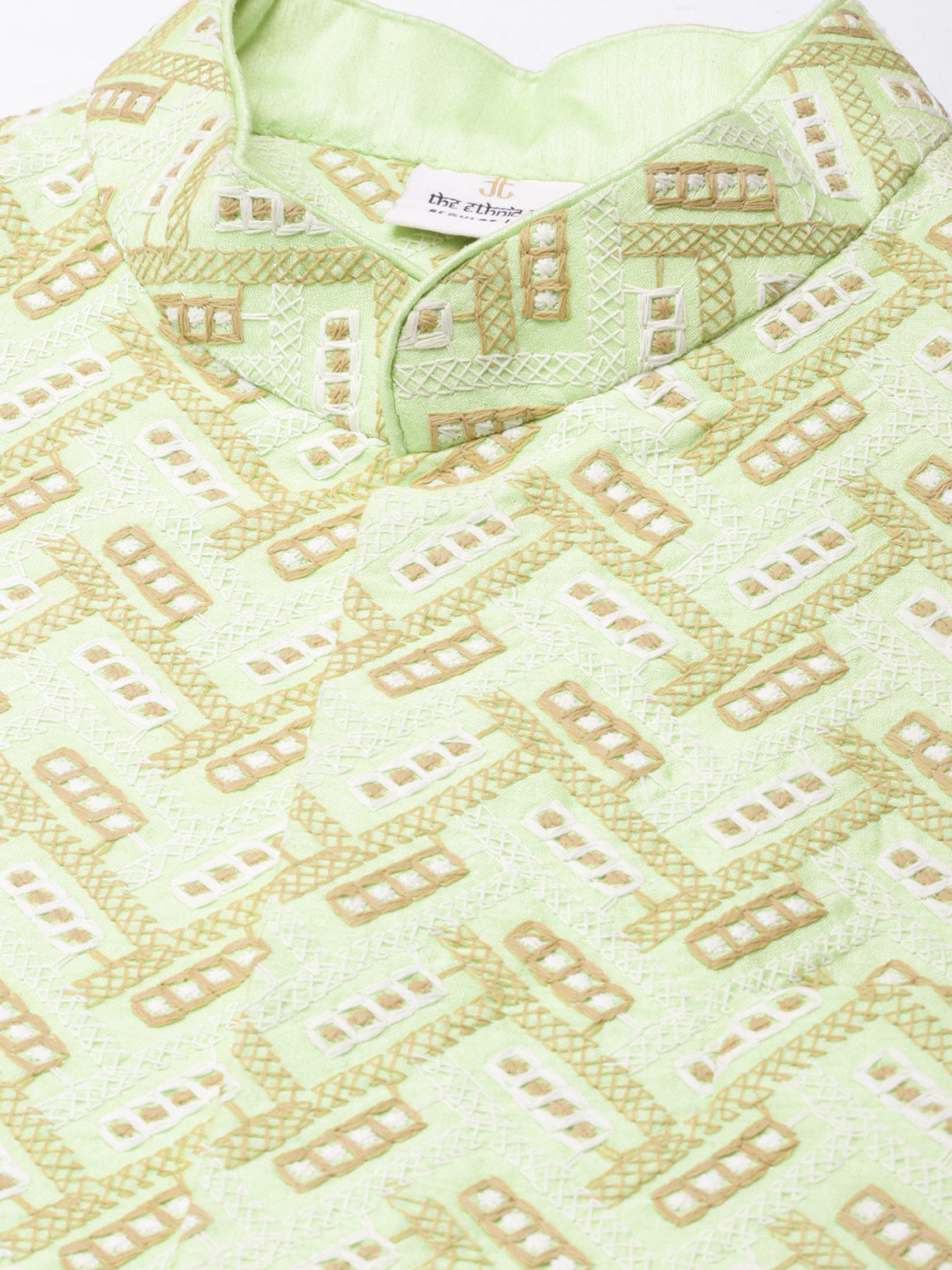 Pistachio Chikankari Jacket Kurta Set