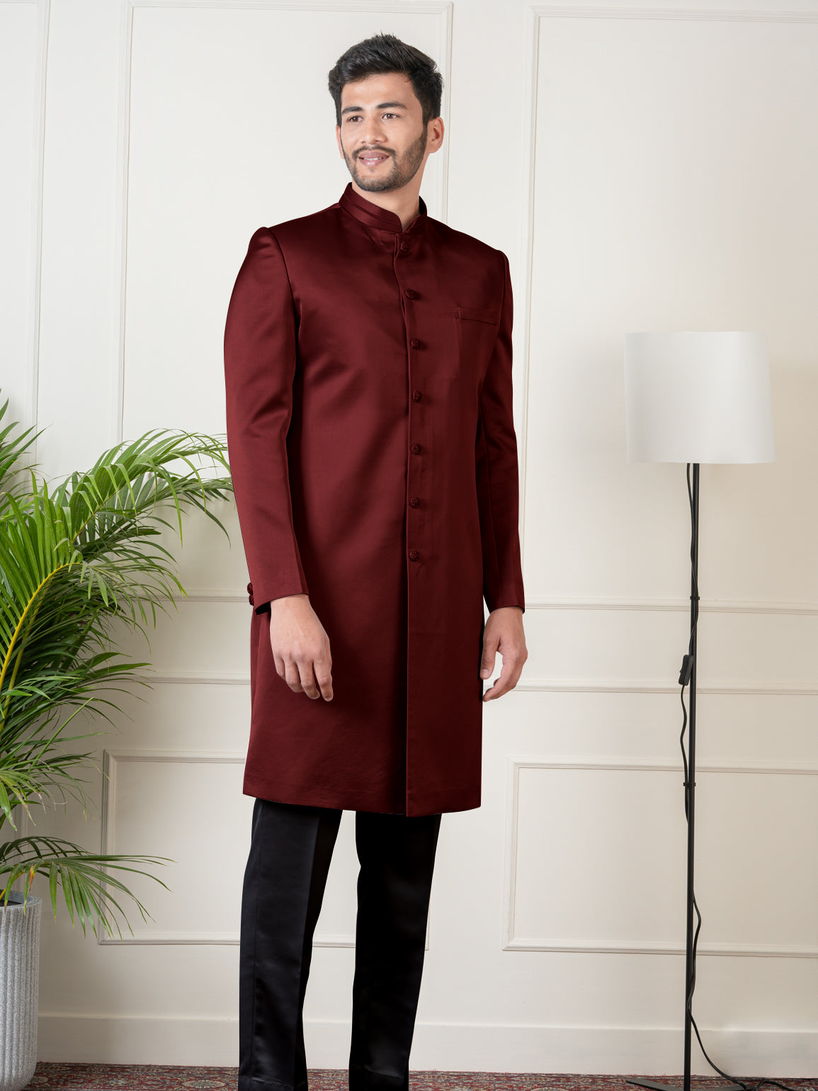 Maroon Classic Indowestern Set