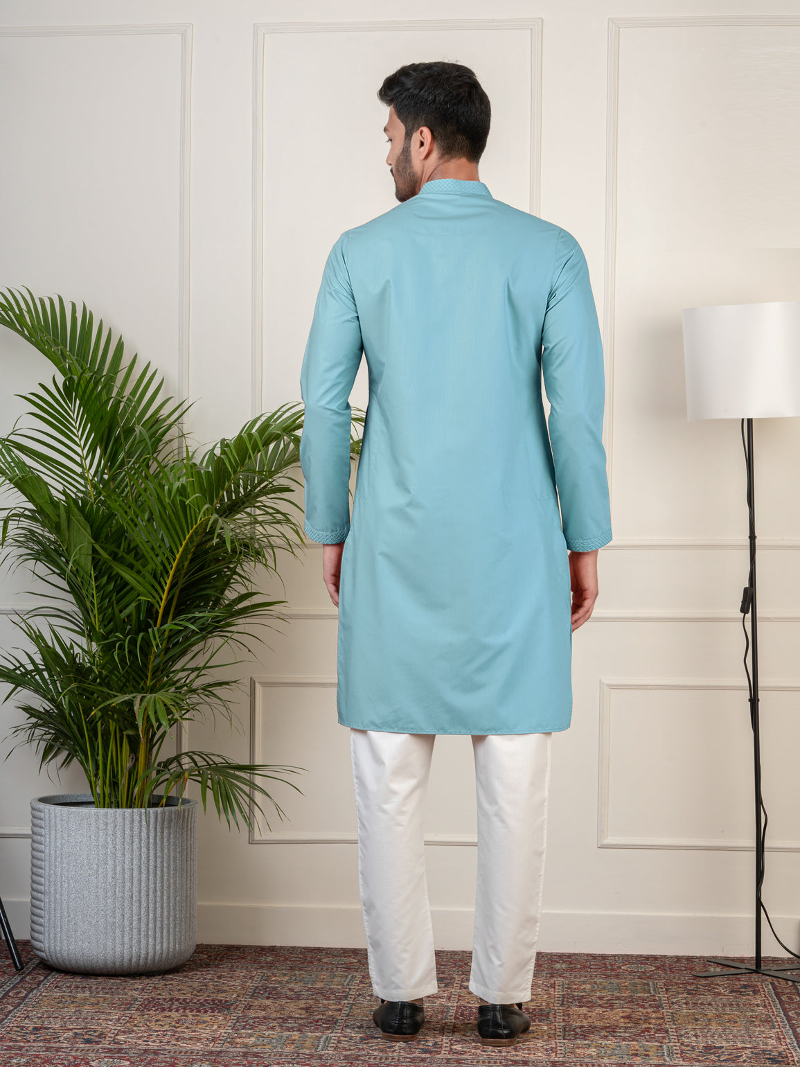 Teal fine Cotton Kurta Set