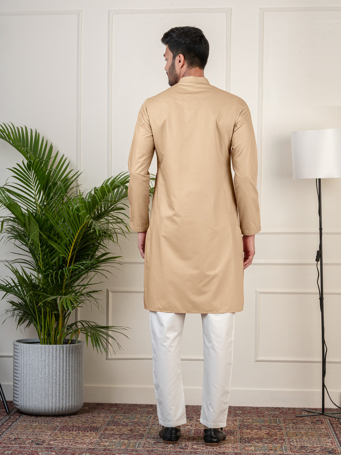 Beige fine Cotton Kurta Set