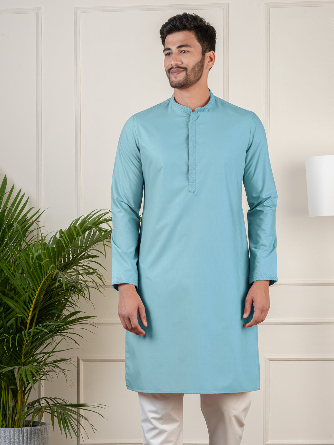 Teal fine Cotton Kurta Set