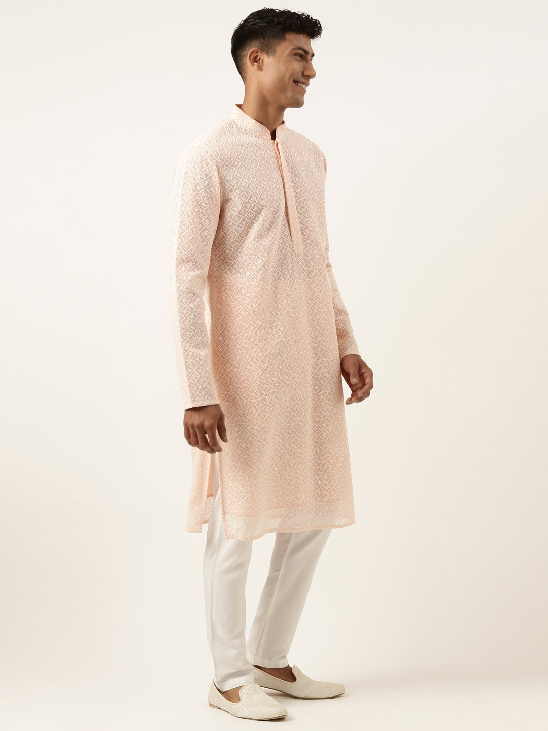 Pastel Pink Chikankari Kurta Set