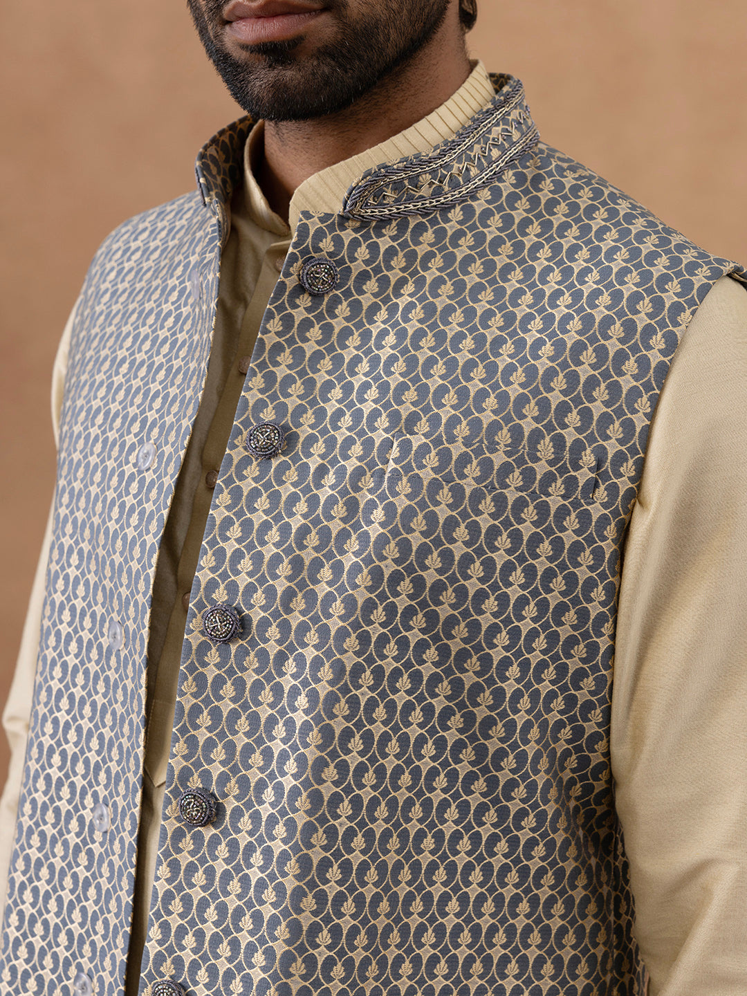 Banarsi Brocade Jacket With Kurta Set