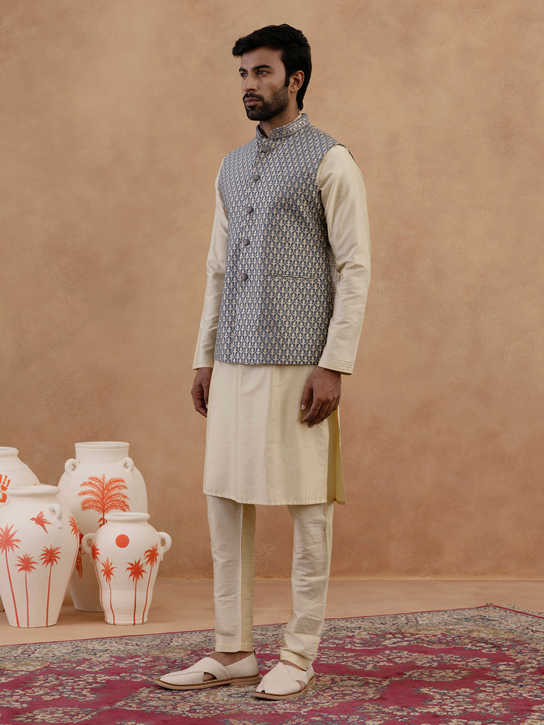 Banarsi Brocade Jacket With Kurta Set