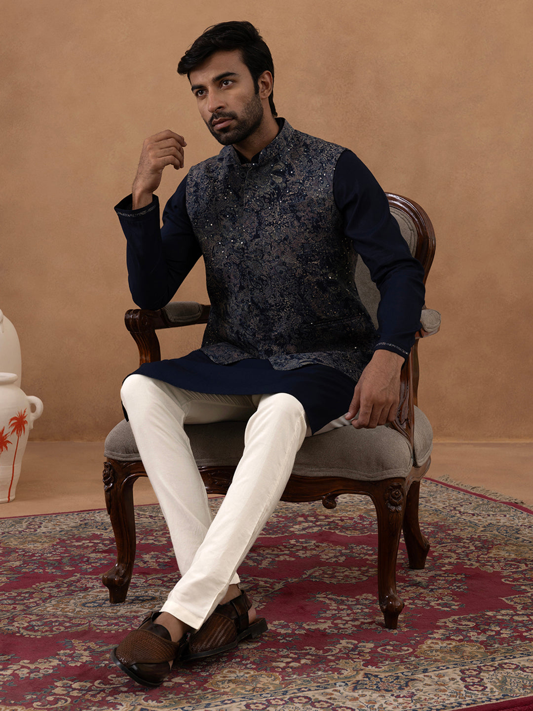 Digital Printed Bundi with Kurta Set