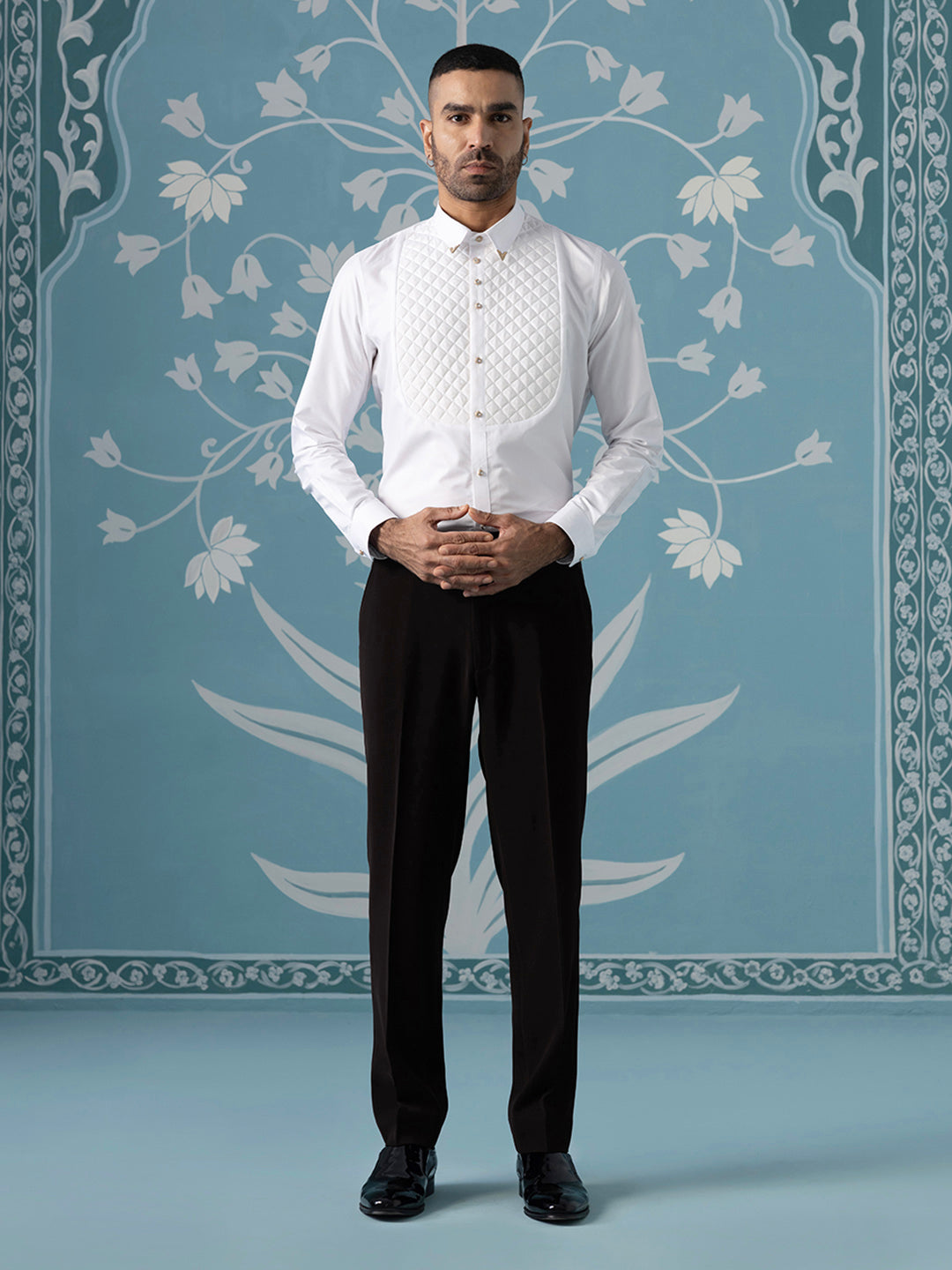 Brown Hand Embroidered Blazer Set