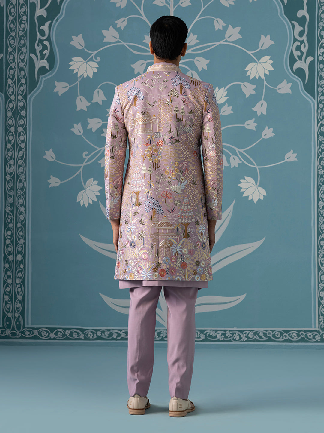 Pastel Lavender Open-Style Layered Indo Set