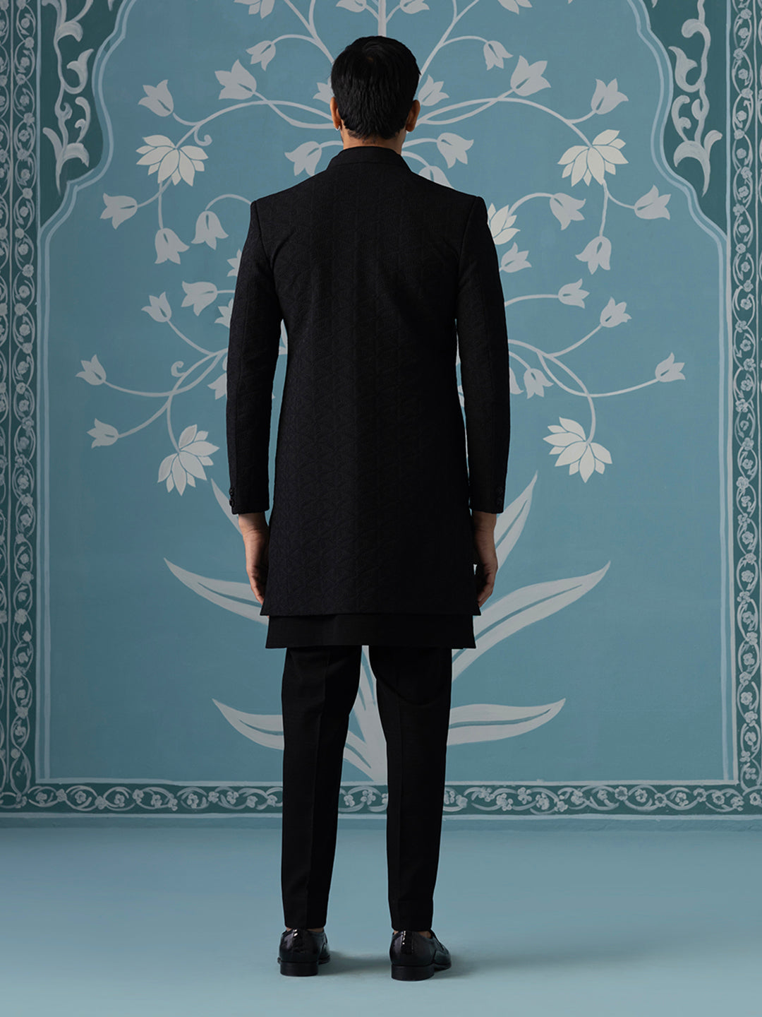 Black Front-Open Indo Kurta Set