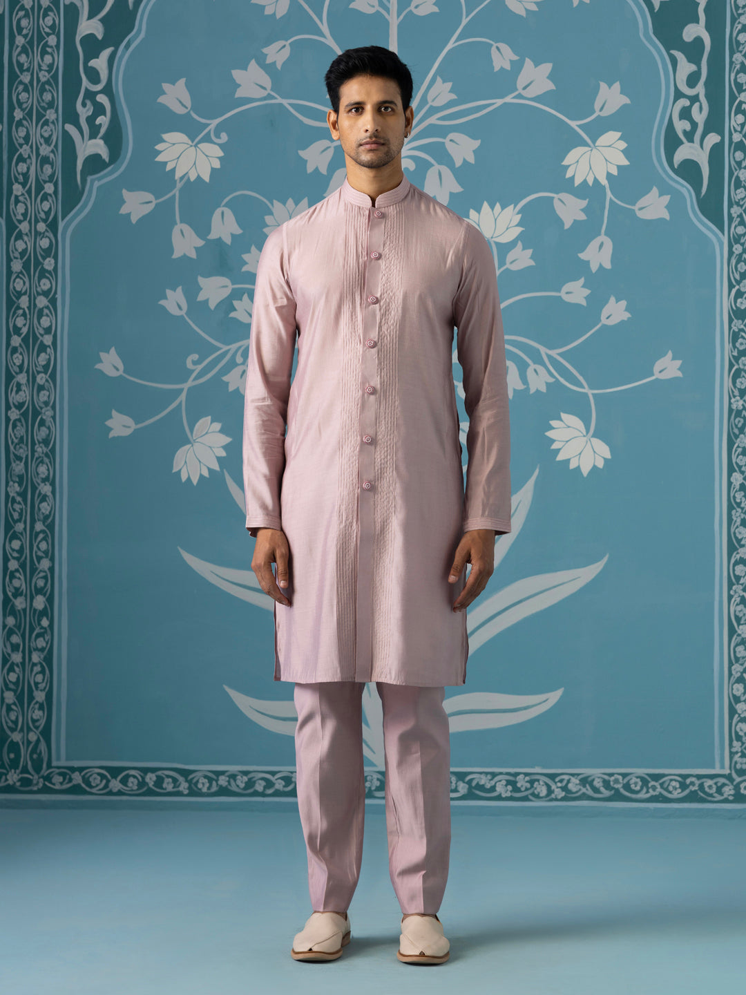 Open Indo Set in Autumn Rust Gradient with White Sequin Detailing