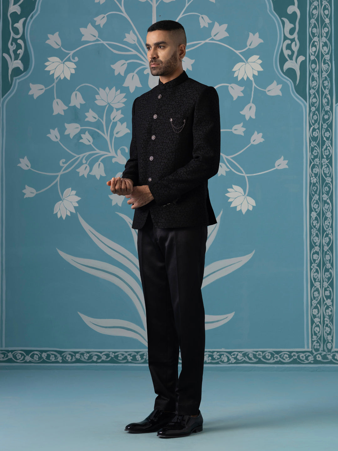 Classic Black Bandhgala Suit Set