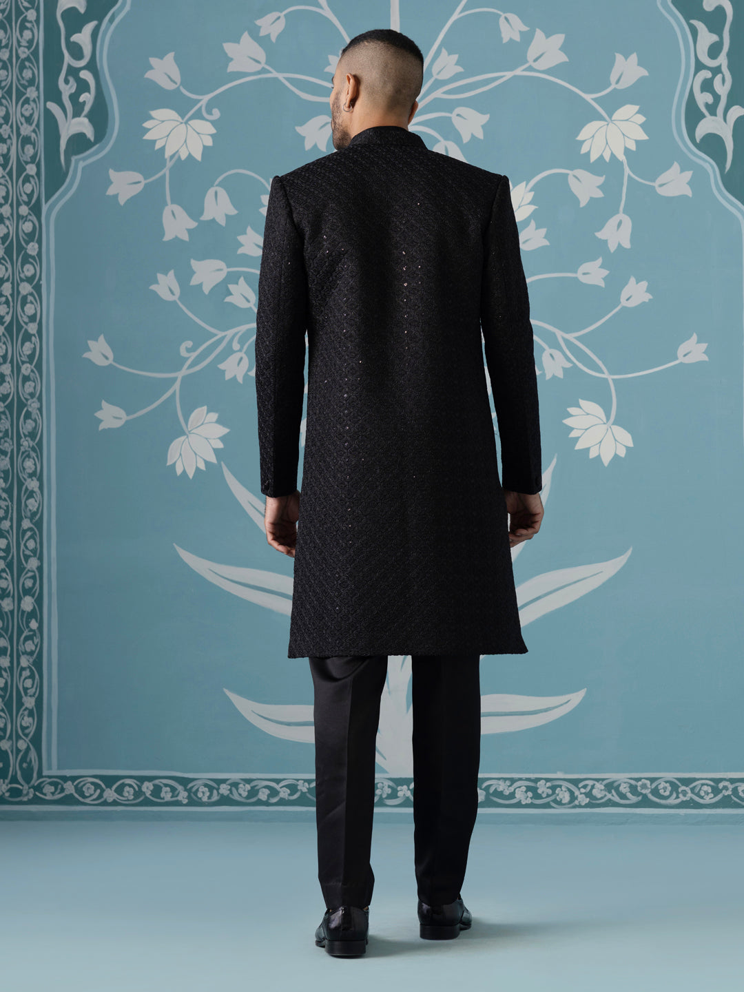 Black Embroidered Indo Set