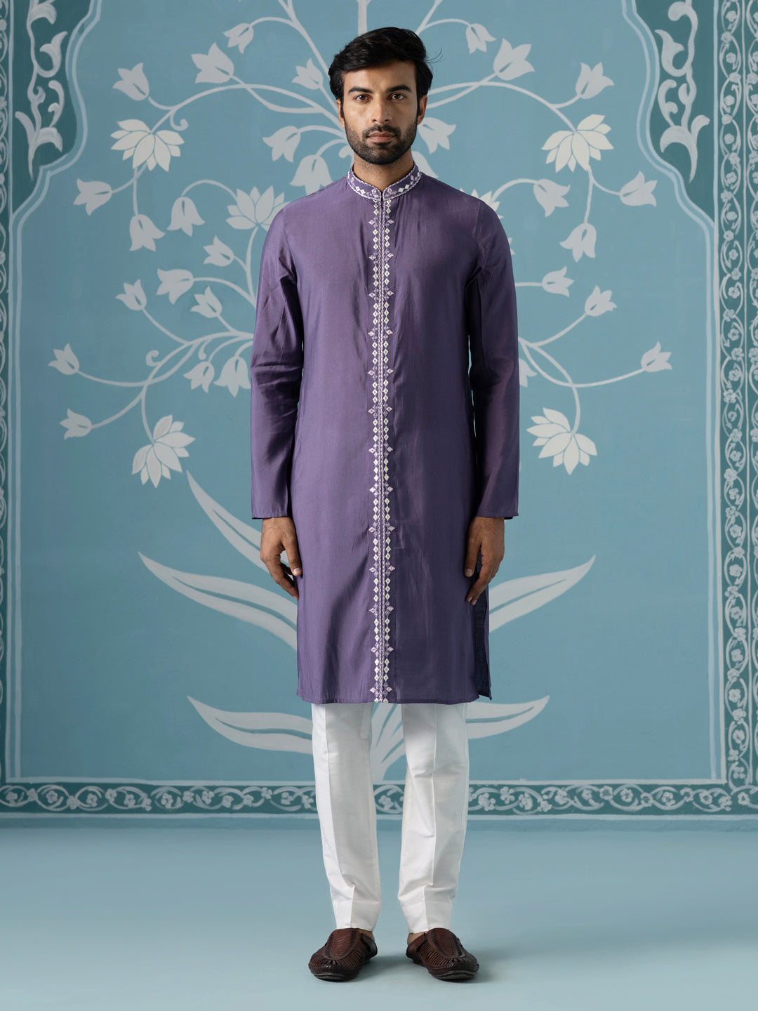 Gota Embroidery Ombre Style Layered Indowestern