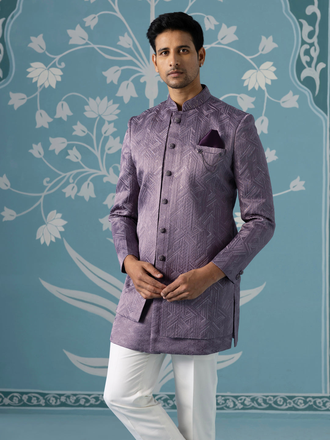 Dusky Lavender Double-Layer Indo Jacket Set