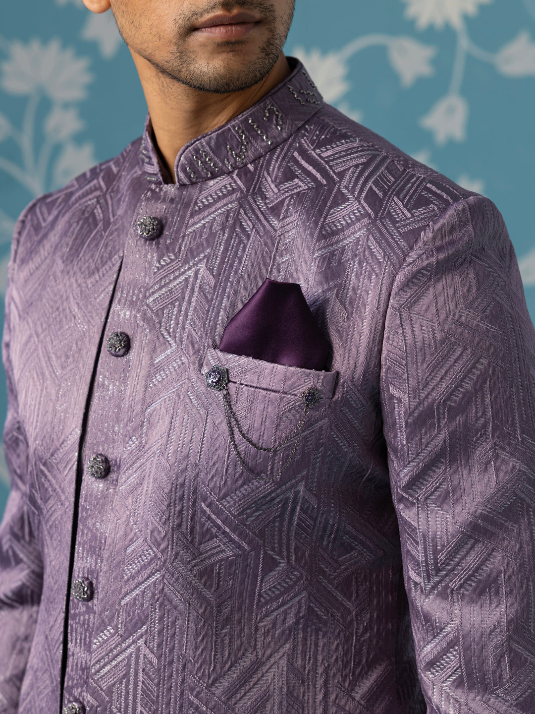 Dusky Lavender Double-Layer Indo Jacket Set