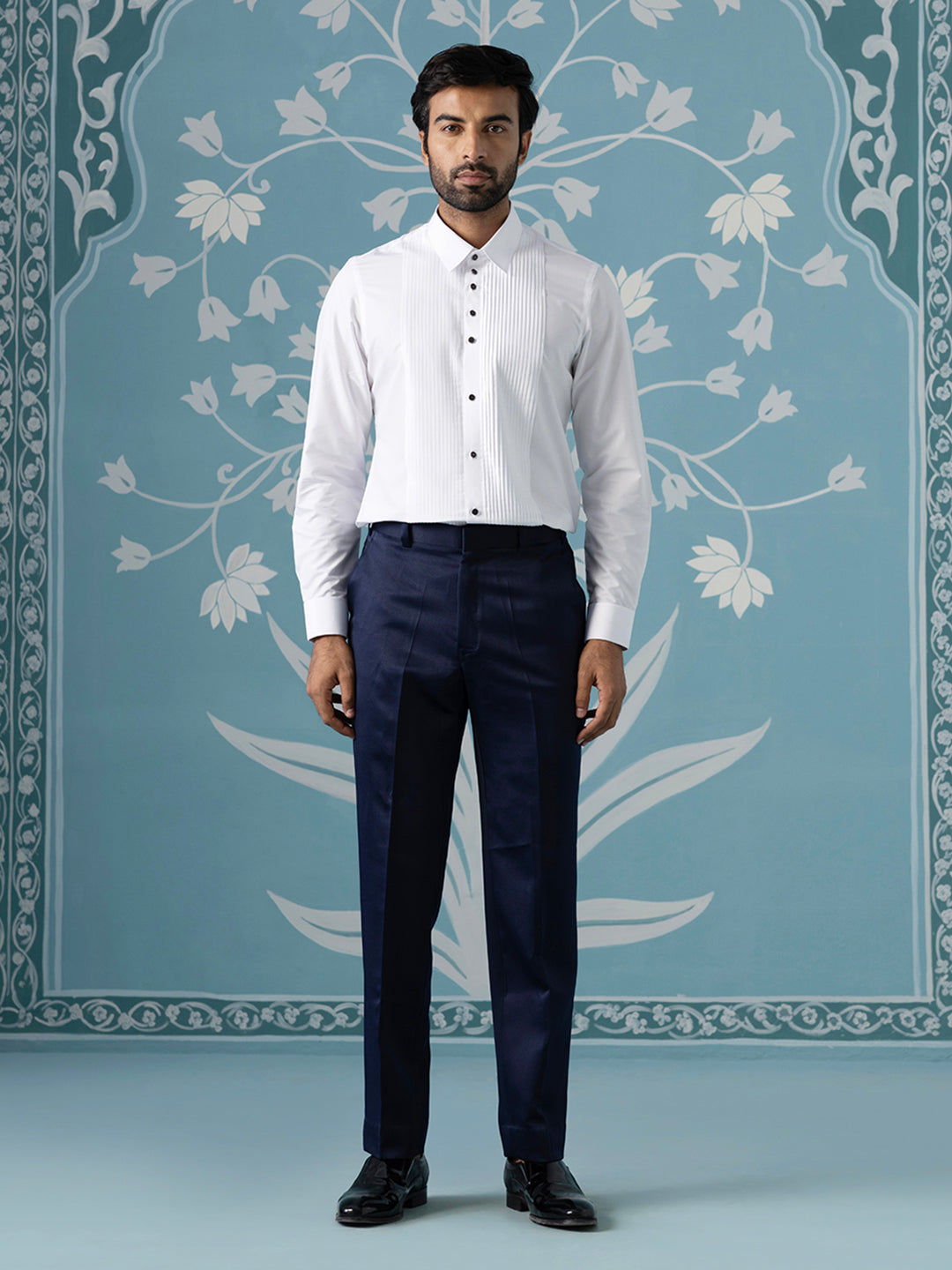 Blue Double Breasted Blazer with Shimmer Set