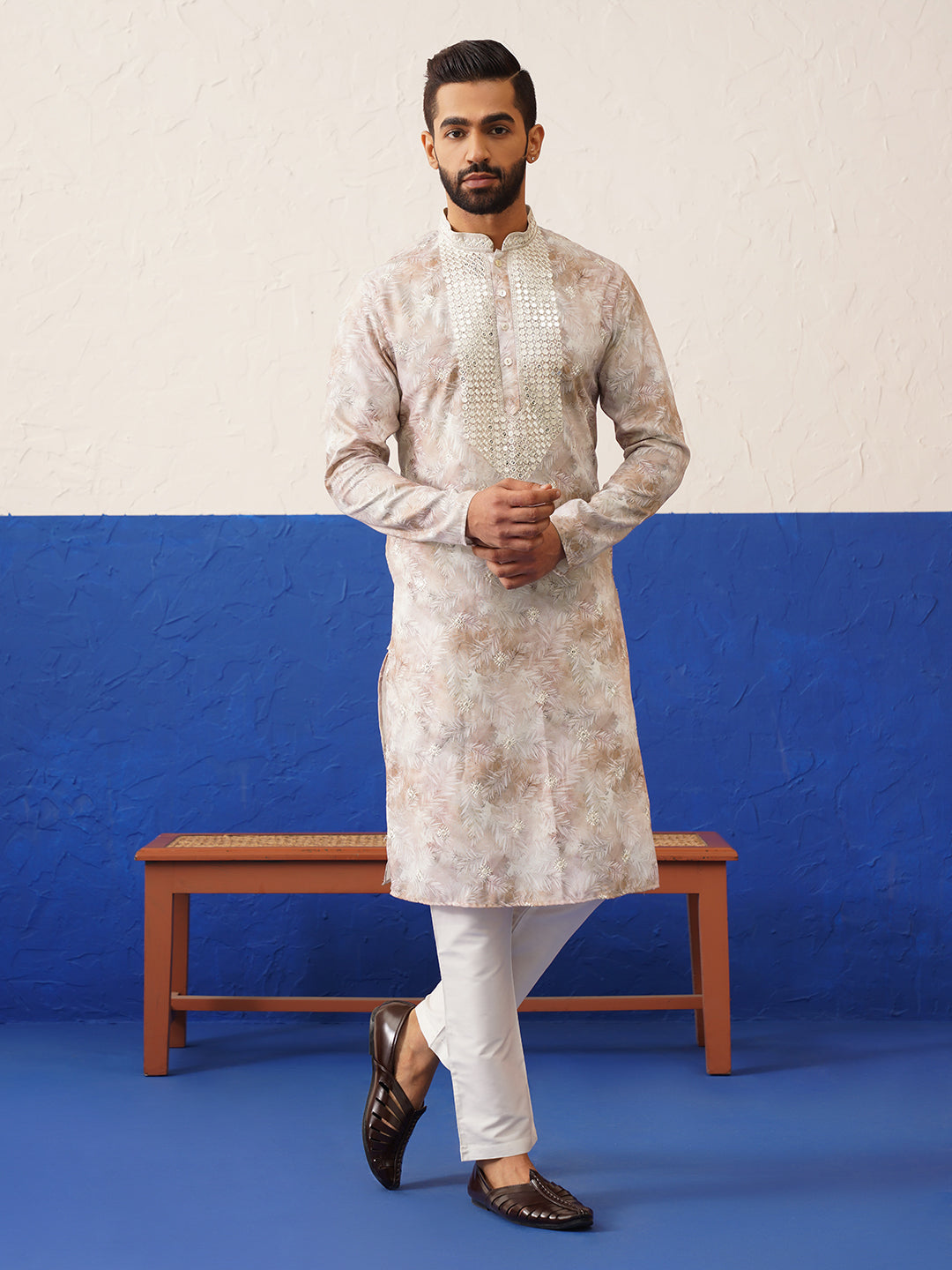 Floral Embroidered Ceremonial Kurta Set