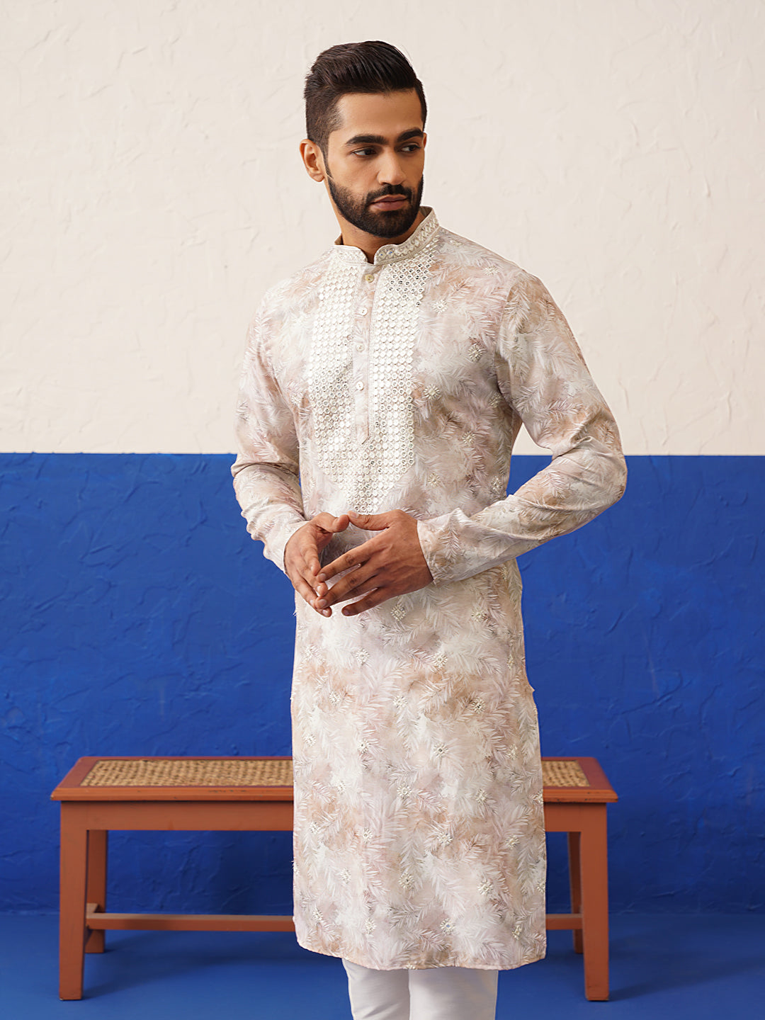 Floral Embroidered Ceremonial Kurta Set