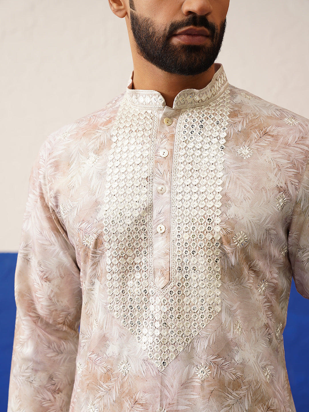 Floral Embroidered Ceremonial Kurta Set