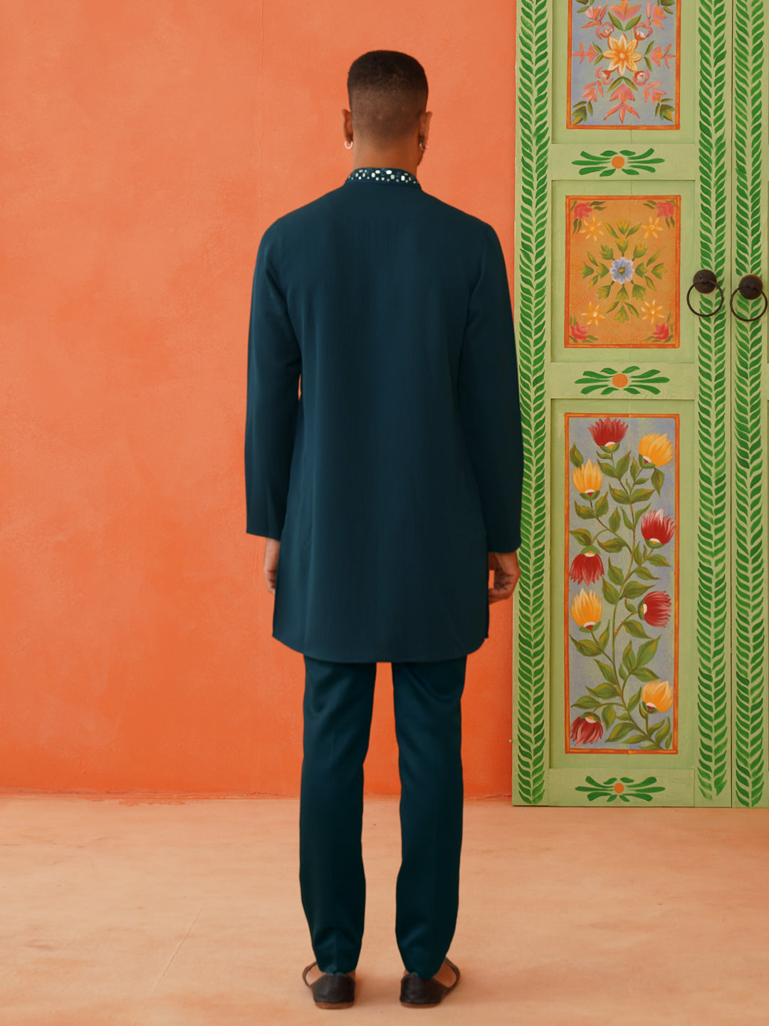 Royal blue embroidered Kurta set