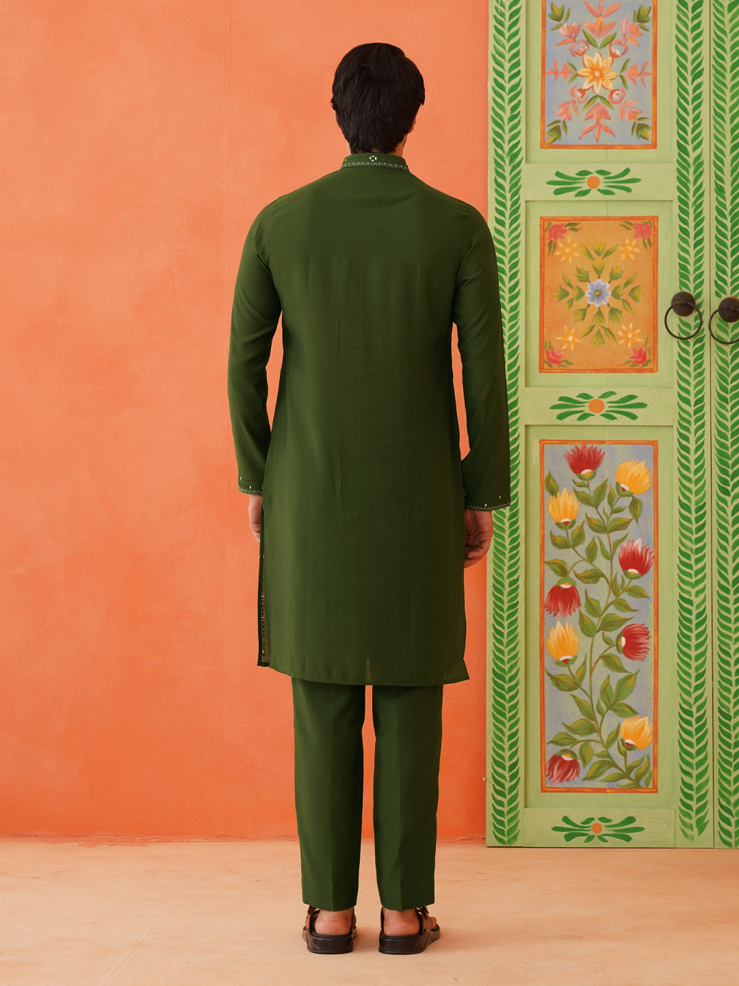 Green Embroidery kurta Set