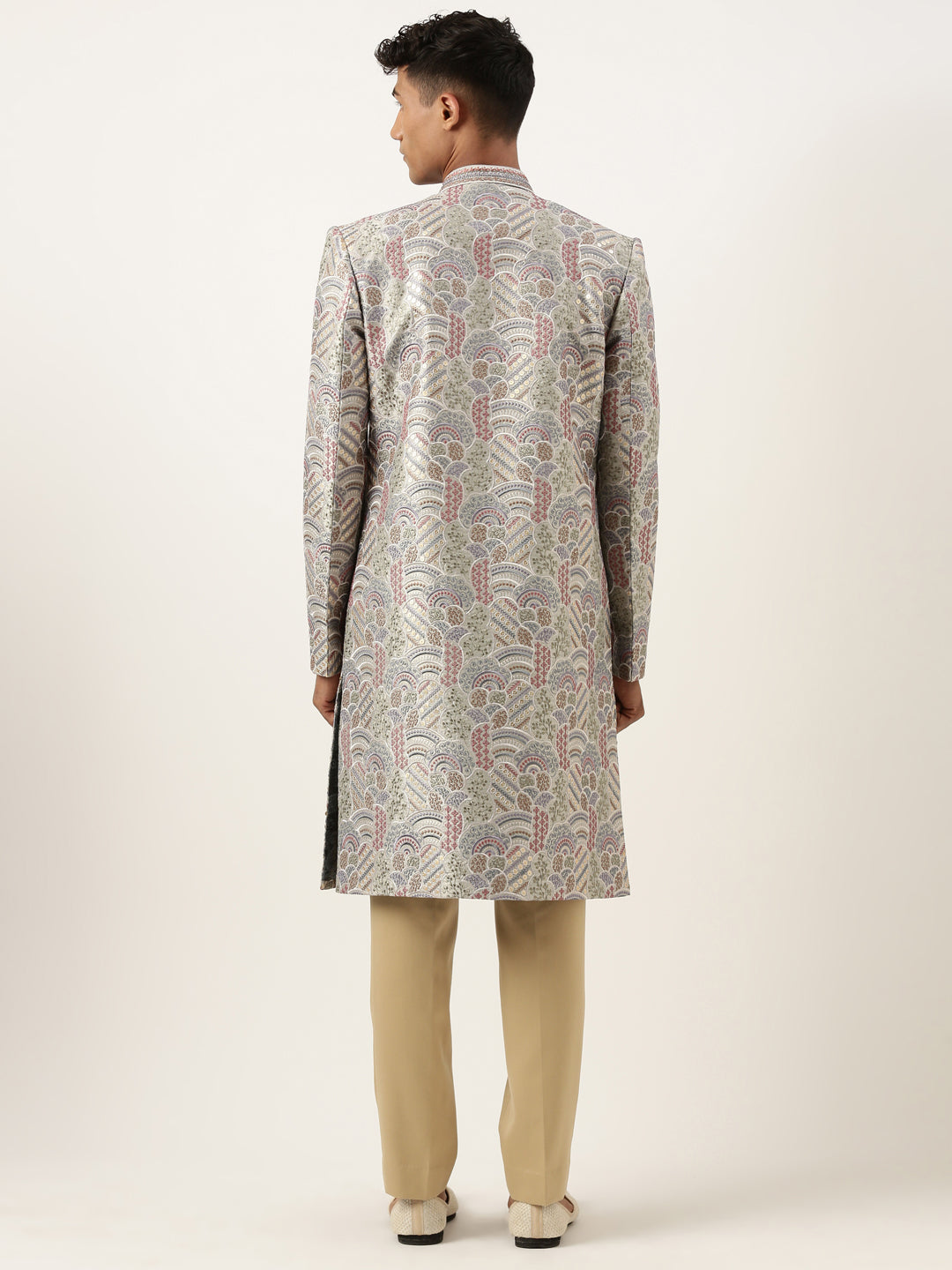 Grey Embroidered Indowestern