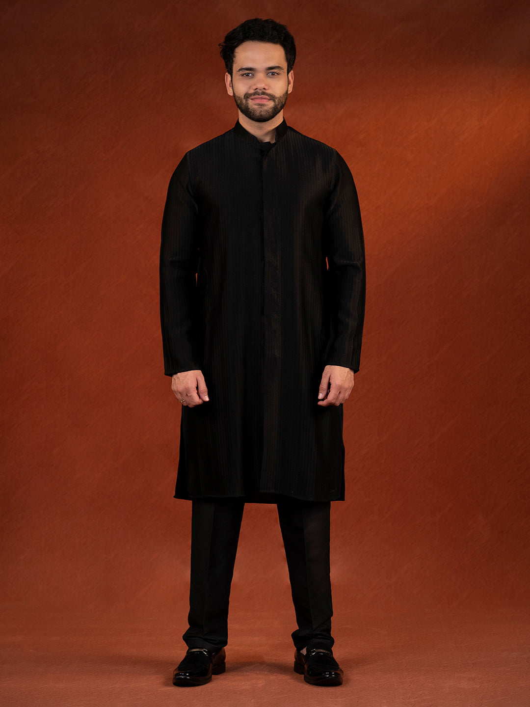 Black Shimmer Jacket Kurta set