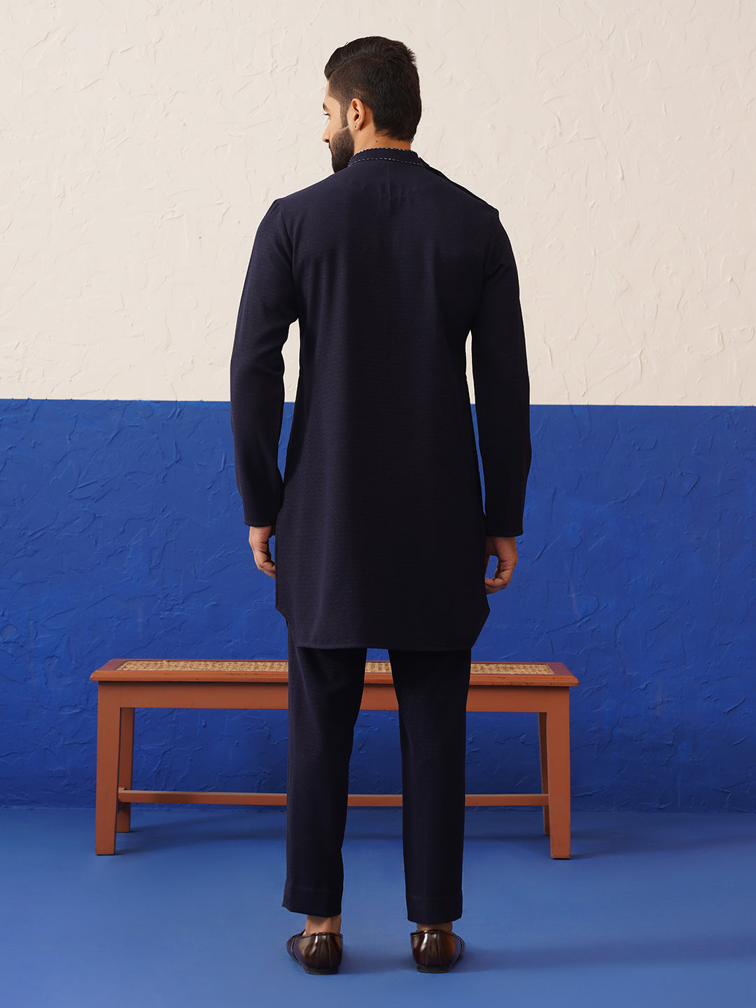 Blue suit with kurta sherwani set