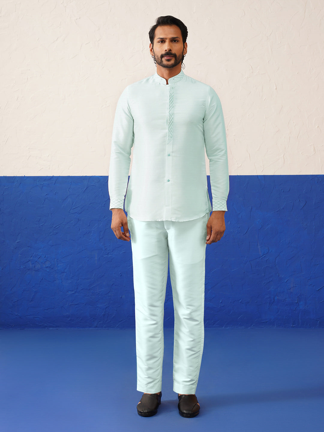 Mint Green Embroidery Indo set