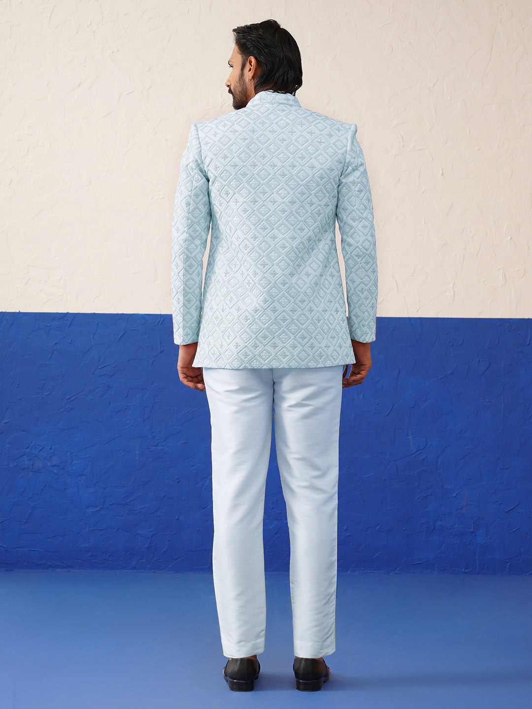 Light Blue Embroidery Indo set
