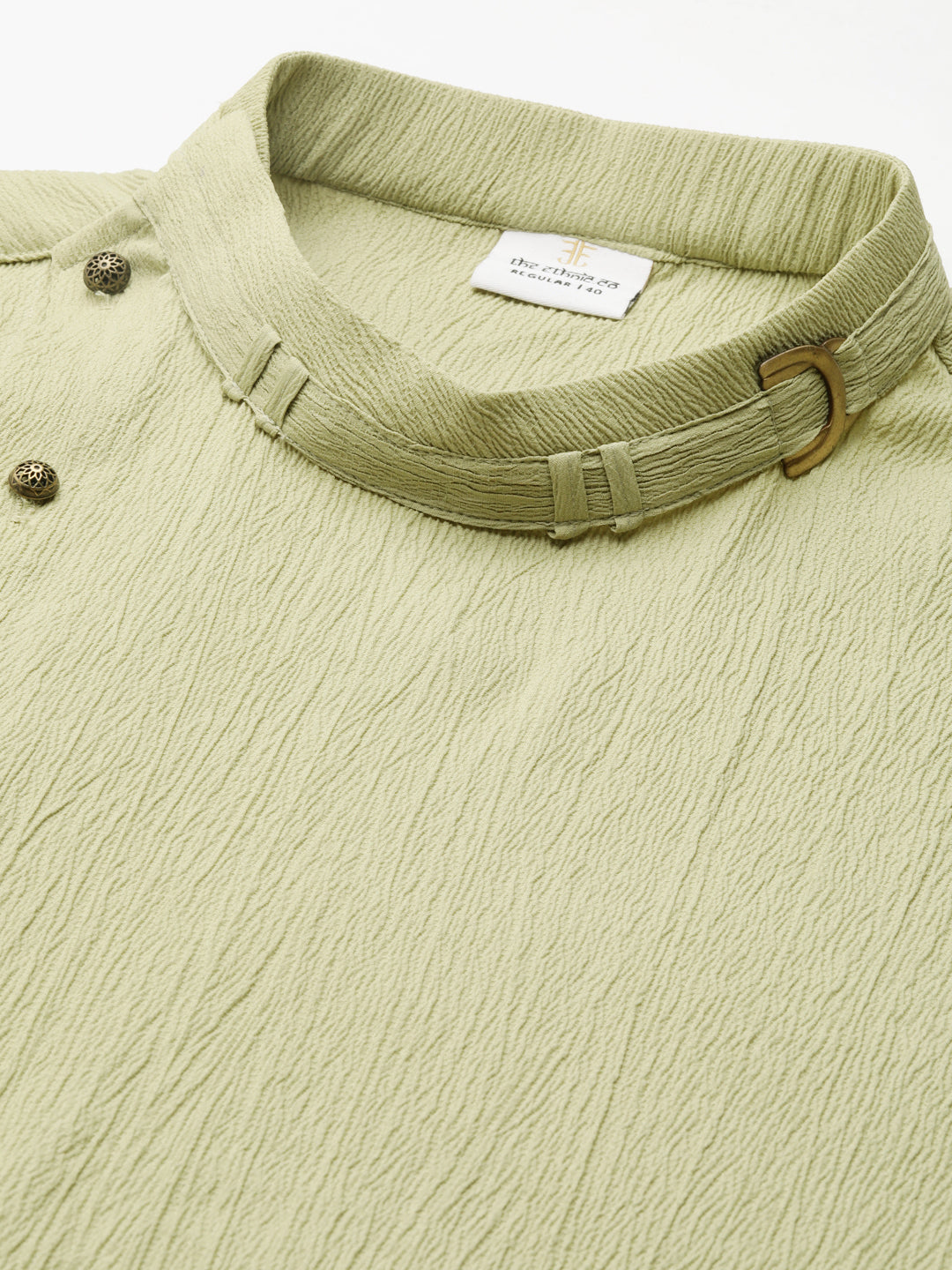 Pistachio Side Placket Asymetrical Drape Kurta Set