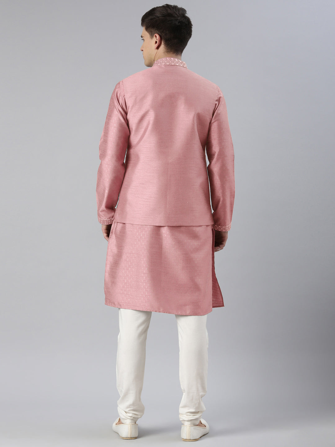 Pink Embroidered Jacket Kurta Set
