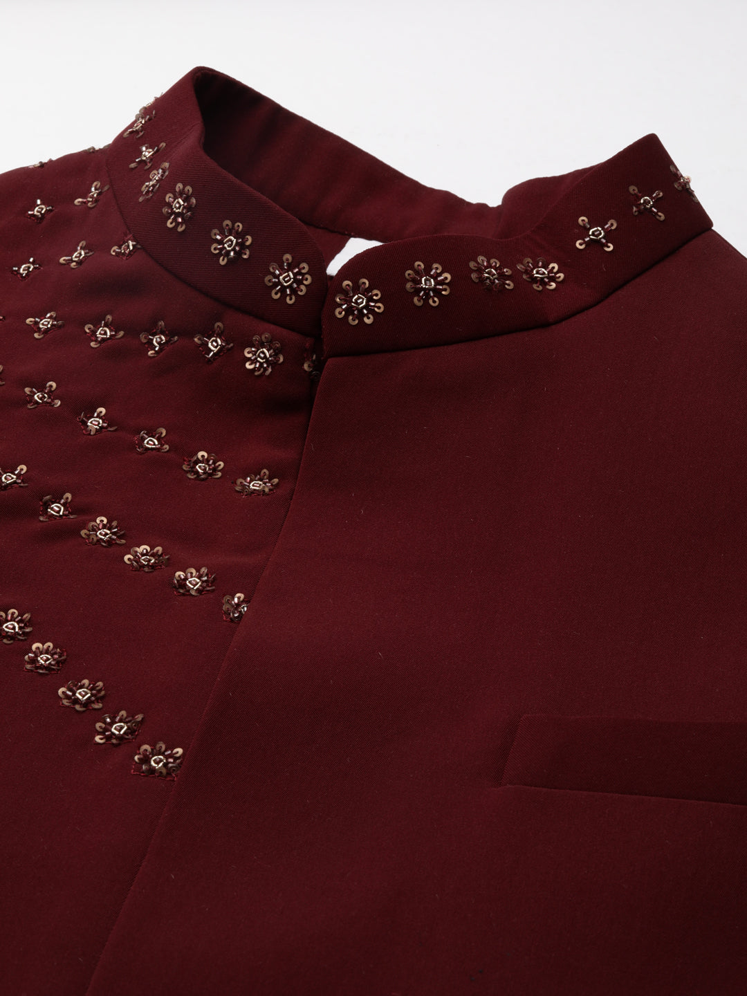 Maroon Jacket Kurta Set