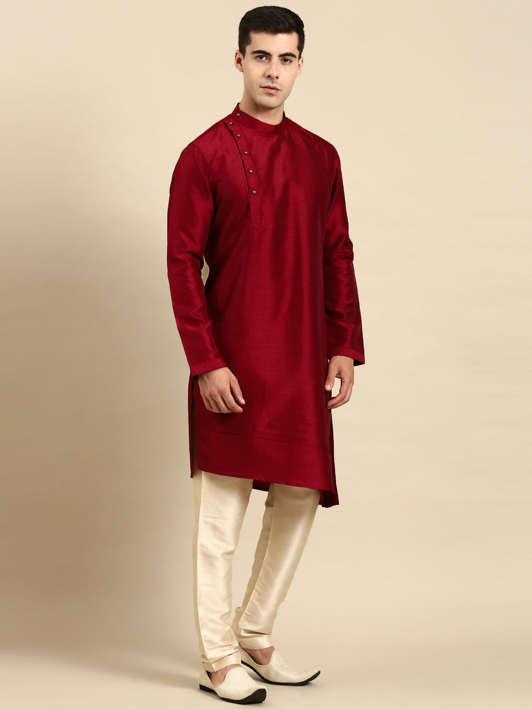 Maroon Jacket Kurta Set