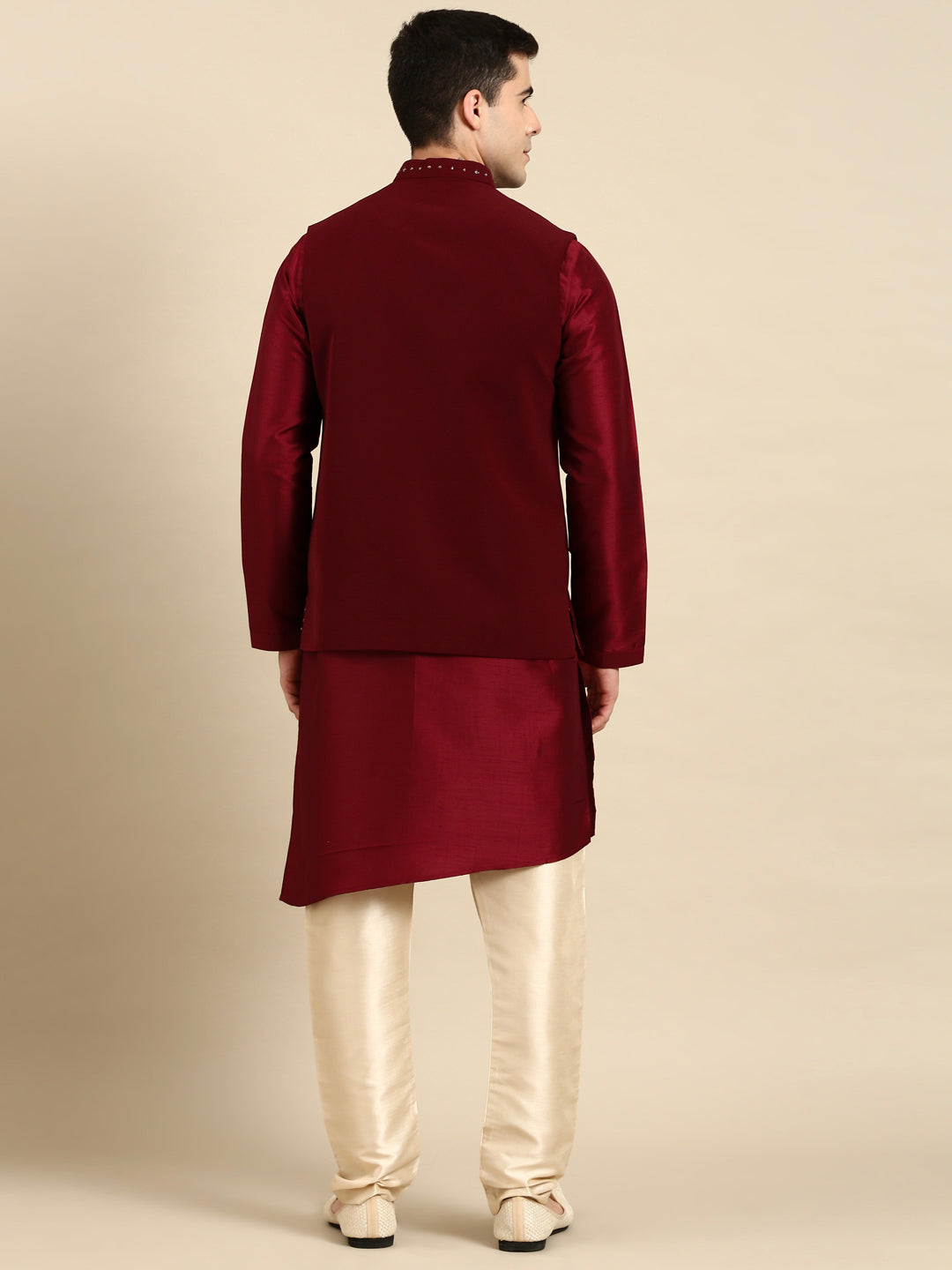 Maroon Jacket Kurta Set