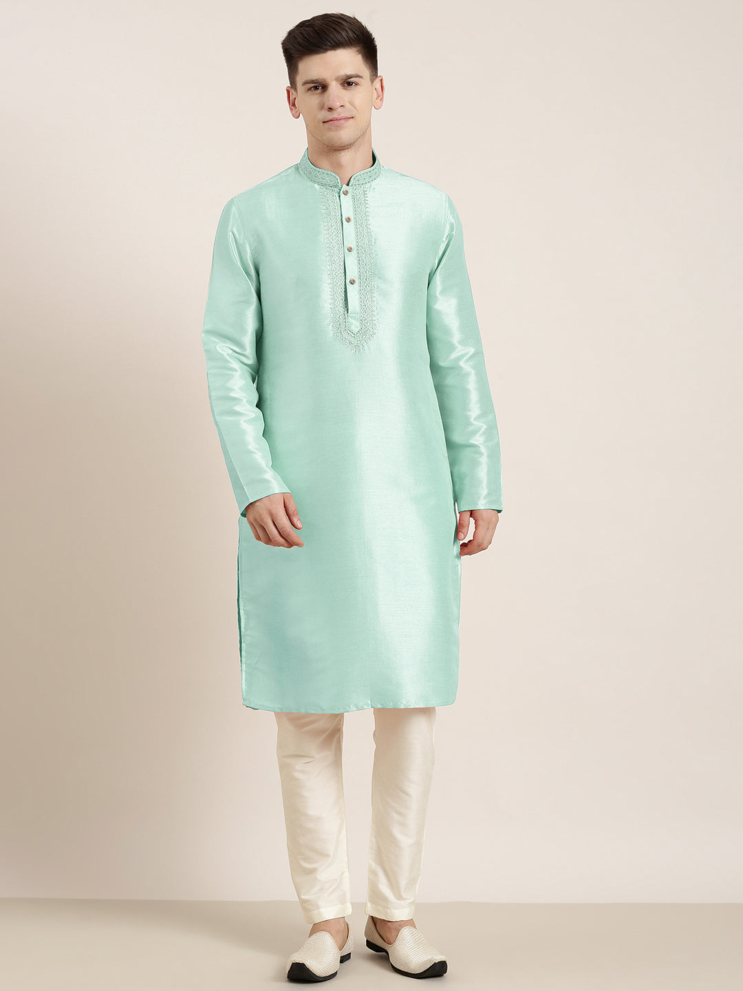 Sky blue Embroidered Kurta Set