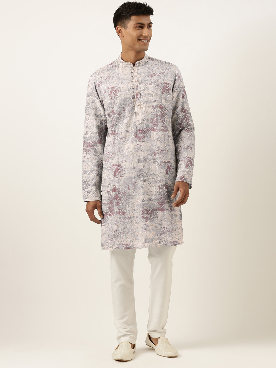 Old Rose Sequin Embroidery Kurta Set