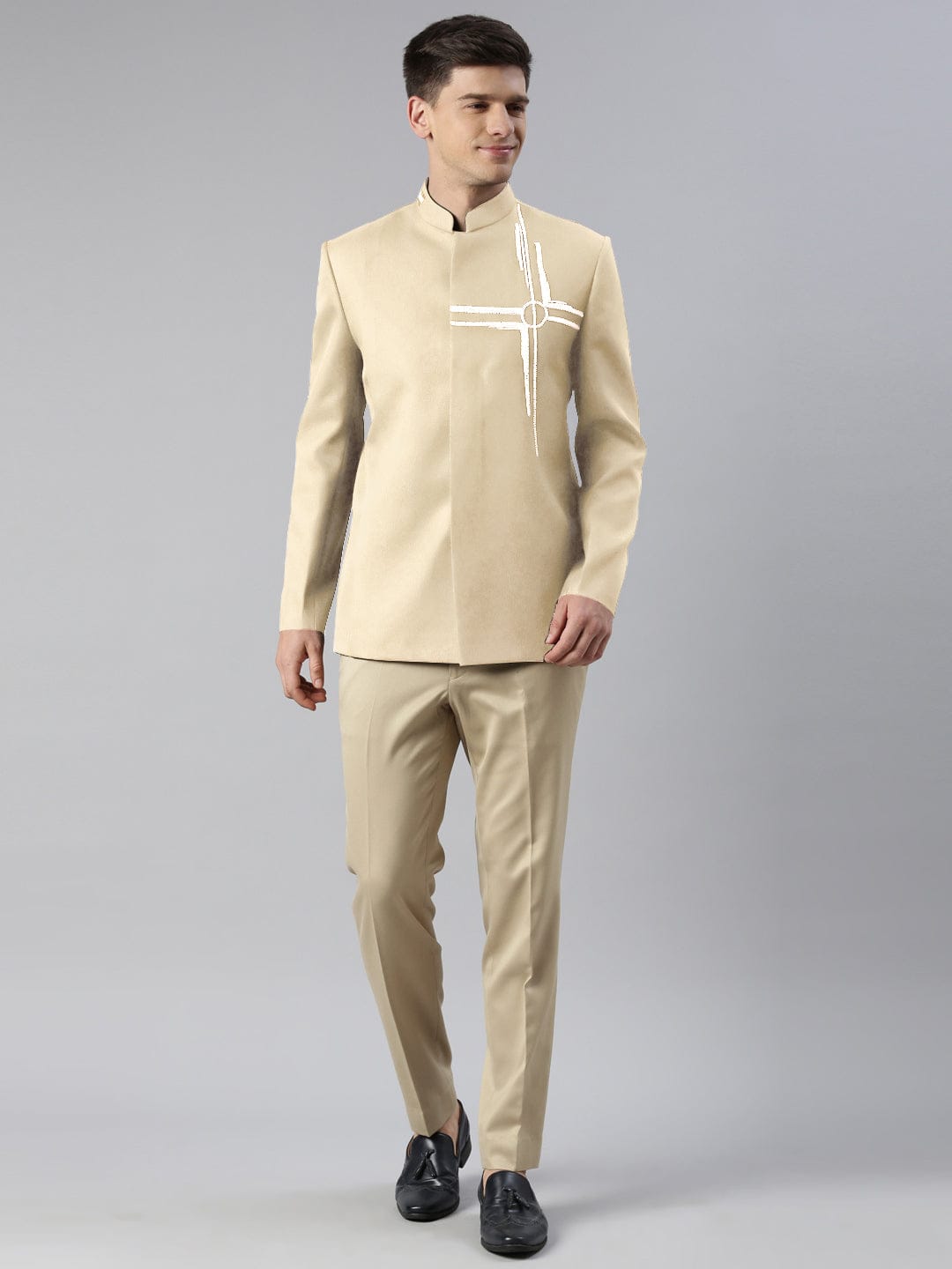 Jodhpuri Suit Beige / Cream Self Design Wedding Jodhpuri Coat pant Suit  Groom Dhula Prince Jodhpuri | Wedding suits men, Coat pant, Self design