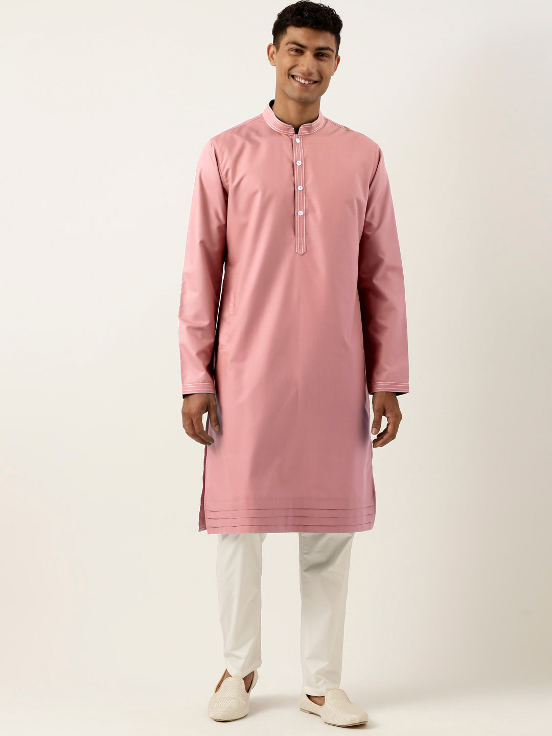 Rose Pink Cotton Kurta Set