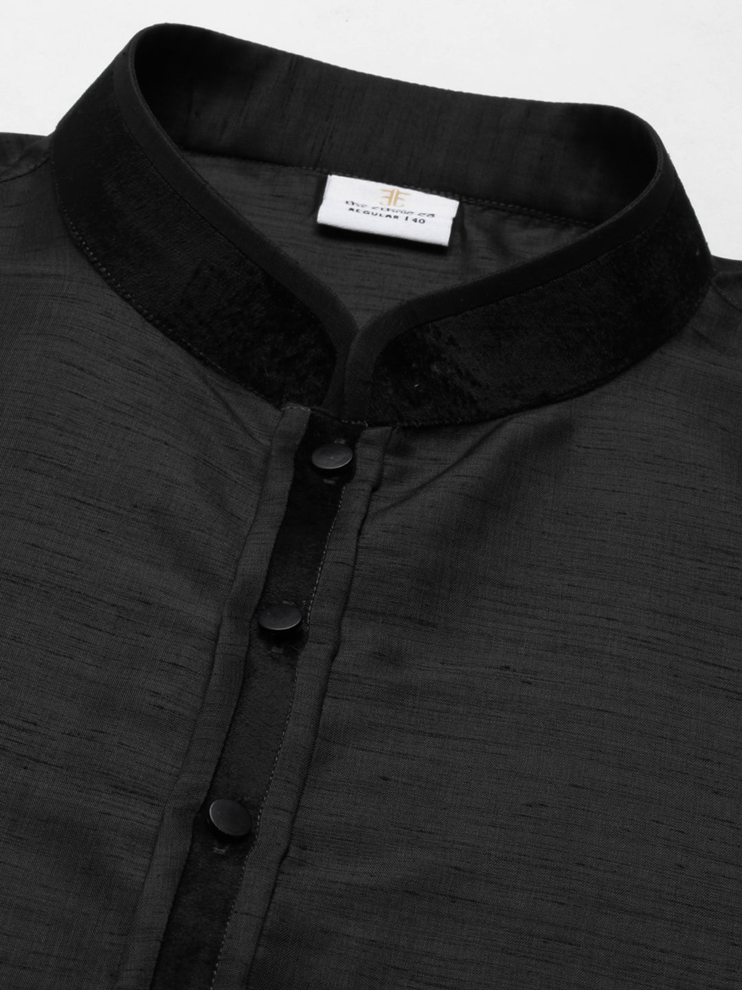 Black Pleated Jacket Kurta Set