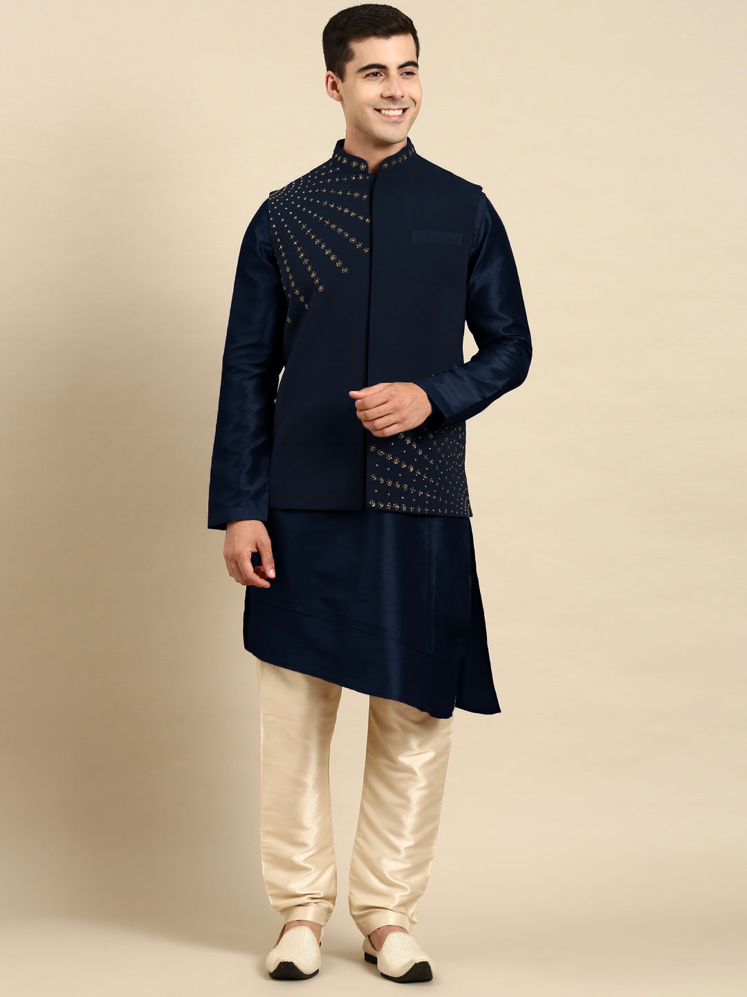 Blue Jacket Kurta Set