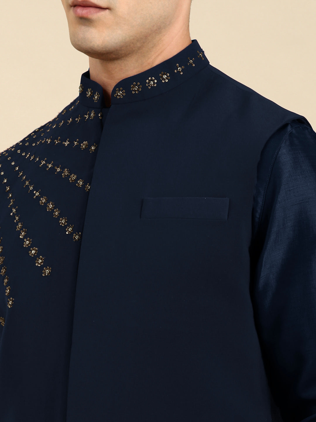 Blue Jacket Kurta Set