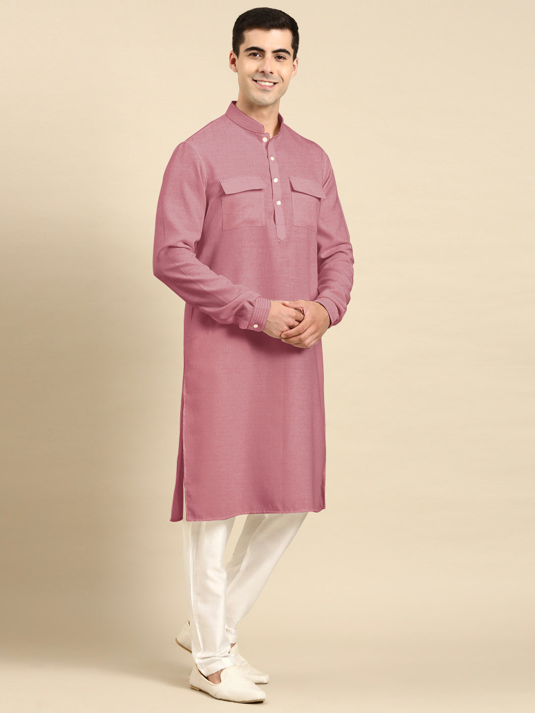 Pink Pathani Kurta Set